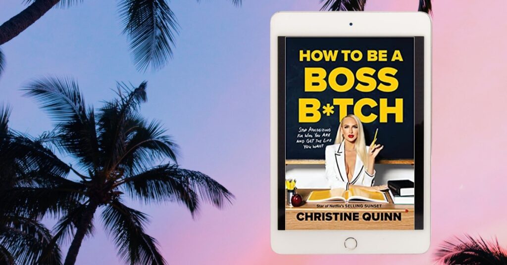 Palm Trees with an eReader displaying How to Be a Boss B*tch